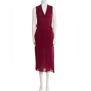 Vince Bordeaux wine sleeveless tie waist sleeveless maxi dress M